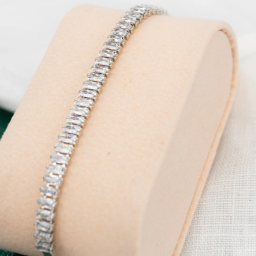 Pulseira Riviera Retangular Cristal