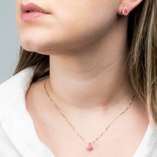 Conjunto Gota Rosa com Auréola