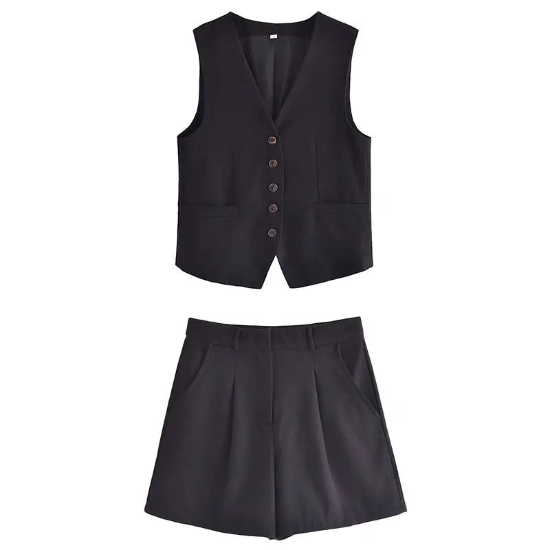 Conjunto De Colete Com Bermuda Para o Verão