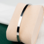 Bracelete Liso banhado a Ródio Branco