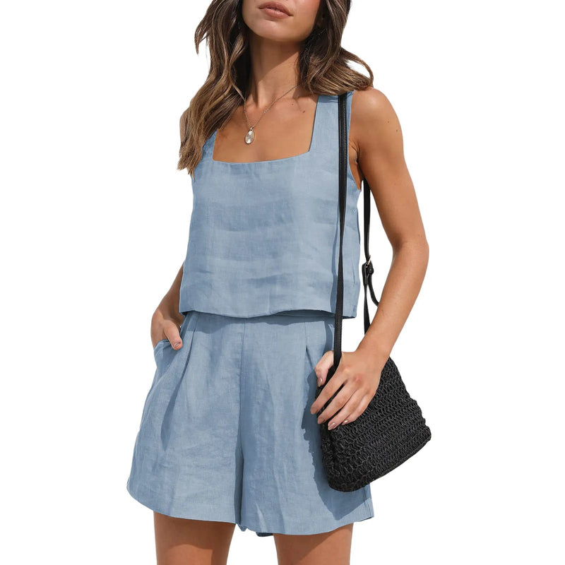 Conjunto Feminino Short e Blusa De Algodão