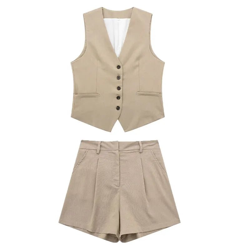 Conjunto De Colete Com Bermuda Para o Verão