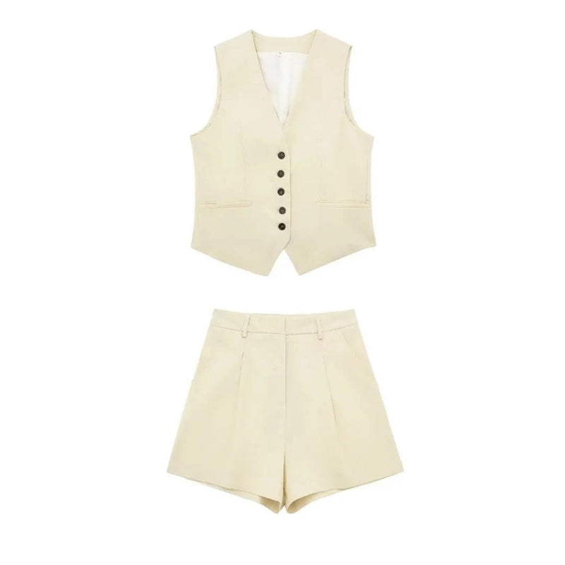 Conjunto De Colete Com Bermuda Para o Verão