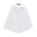 Camisa Feminina Ampla com Recortes a Laser
