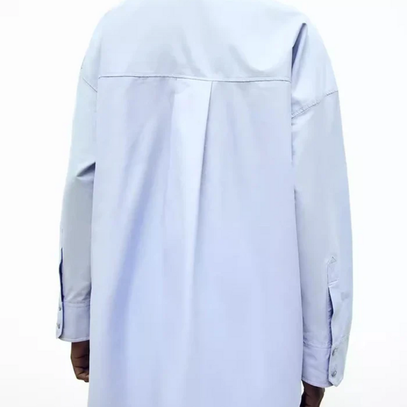 Camisa Feminina Ampla com Recortes a Laser