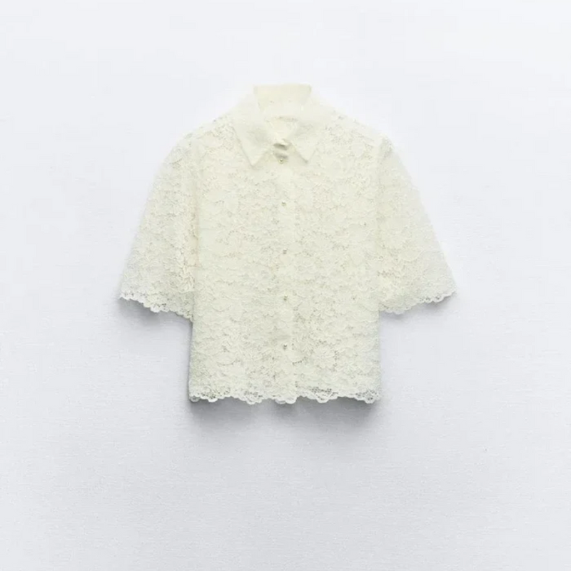 Conjunto De Camisa Com Calça E Camisa De Renda