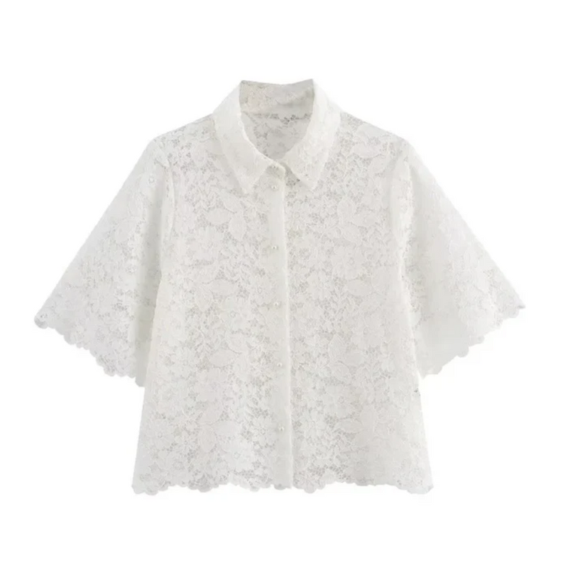 Conjunto De Camisa Com Calça E Camisa De Renda