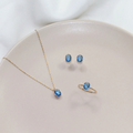 Conjunto de Gargantilha e Brinco Banhada em ouro 18k Com Pedra De Zircônia
