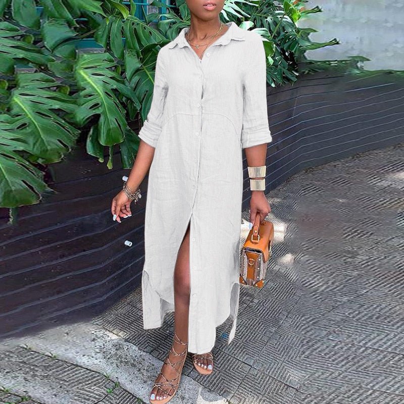 Vestido Longo De Linho