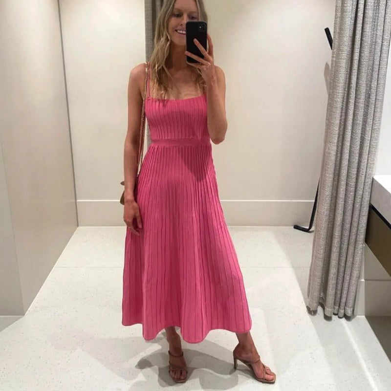 Vestido Feminino Longo Plissado