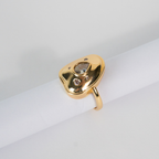 Anel Coração Banhado Ouro 18k com Zircônias