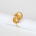 Anel Duas Folhas Escovadas