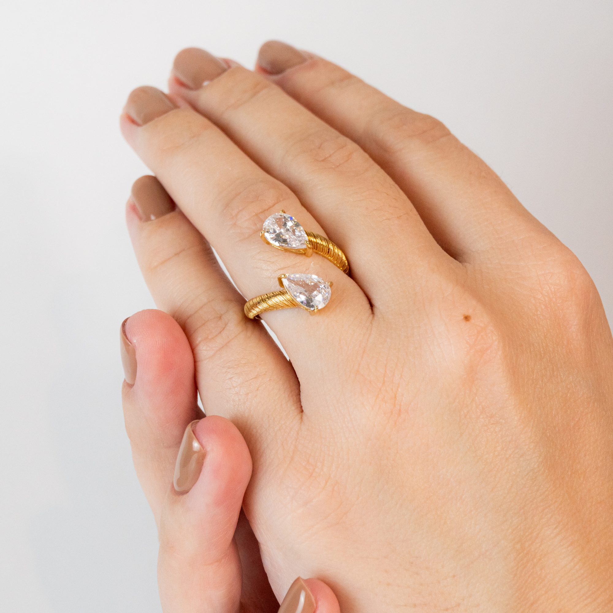 Anel Versátil com Duas Zircônias