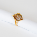 Anel de Zircônias Com Aureóla Escovada