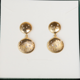 Brinco Conchas Escovadas e Cravejadas