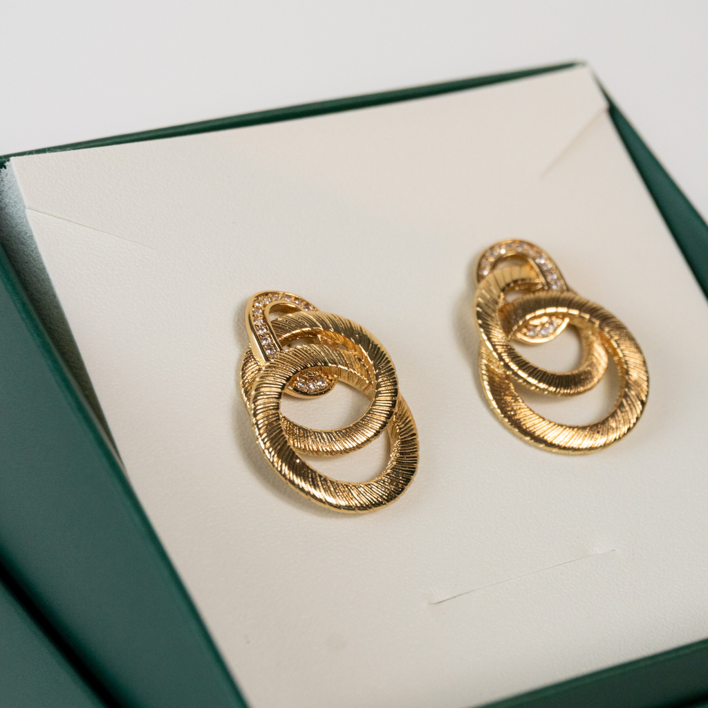 Brinco de Aros Escovados Interligados