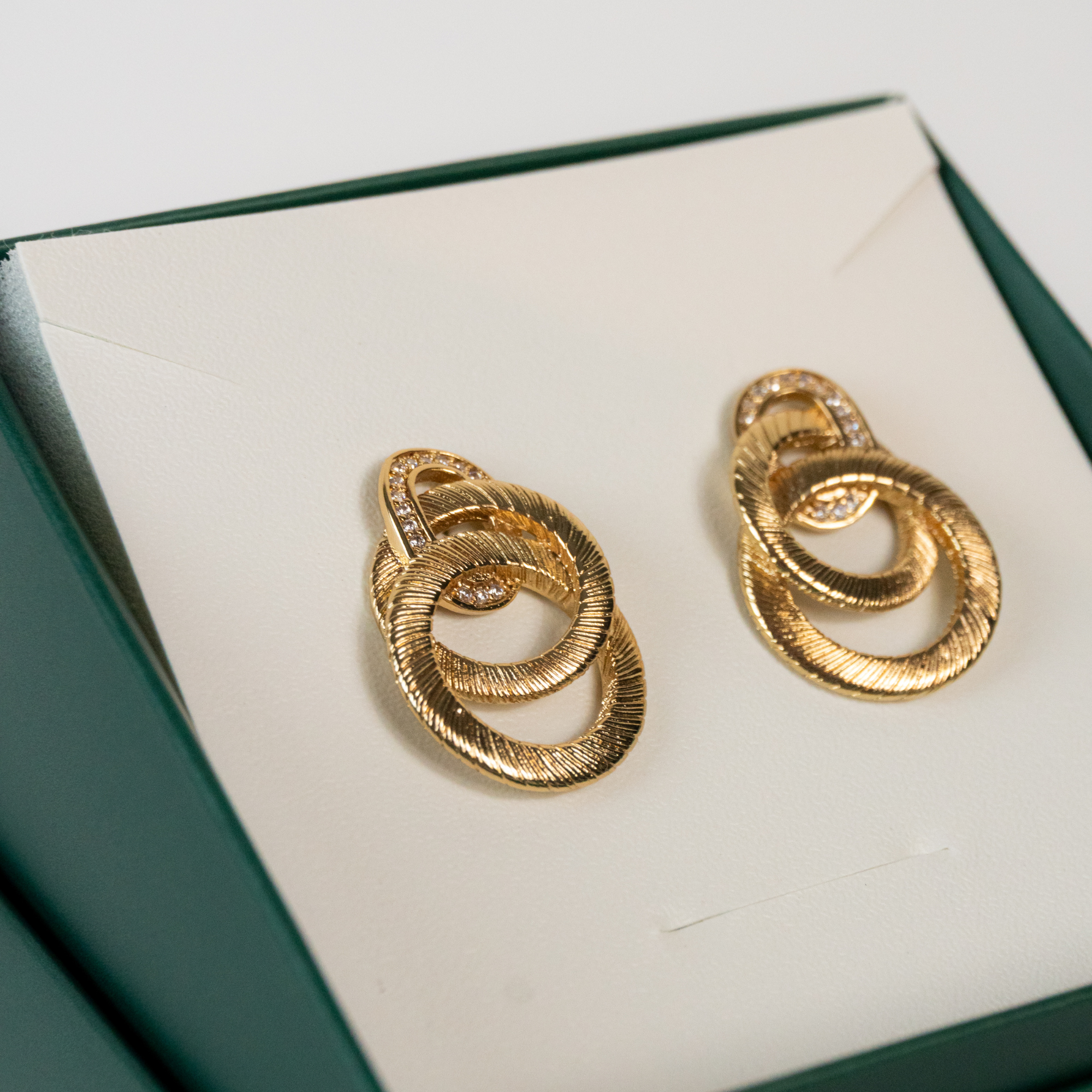 Brinco de Aros Escovados Interligados