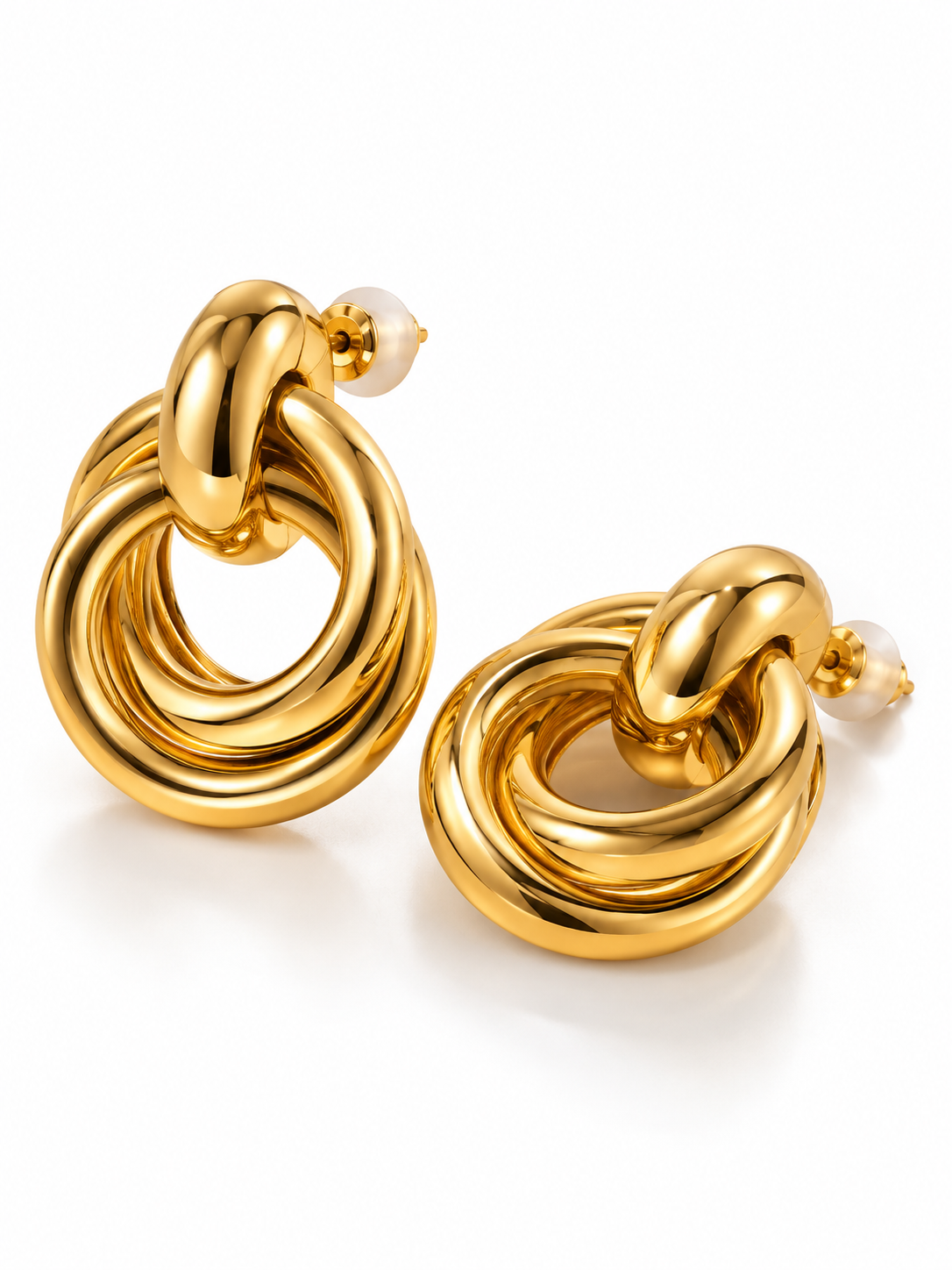 Brinco Dourado Elos Entrelaçados
