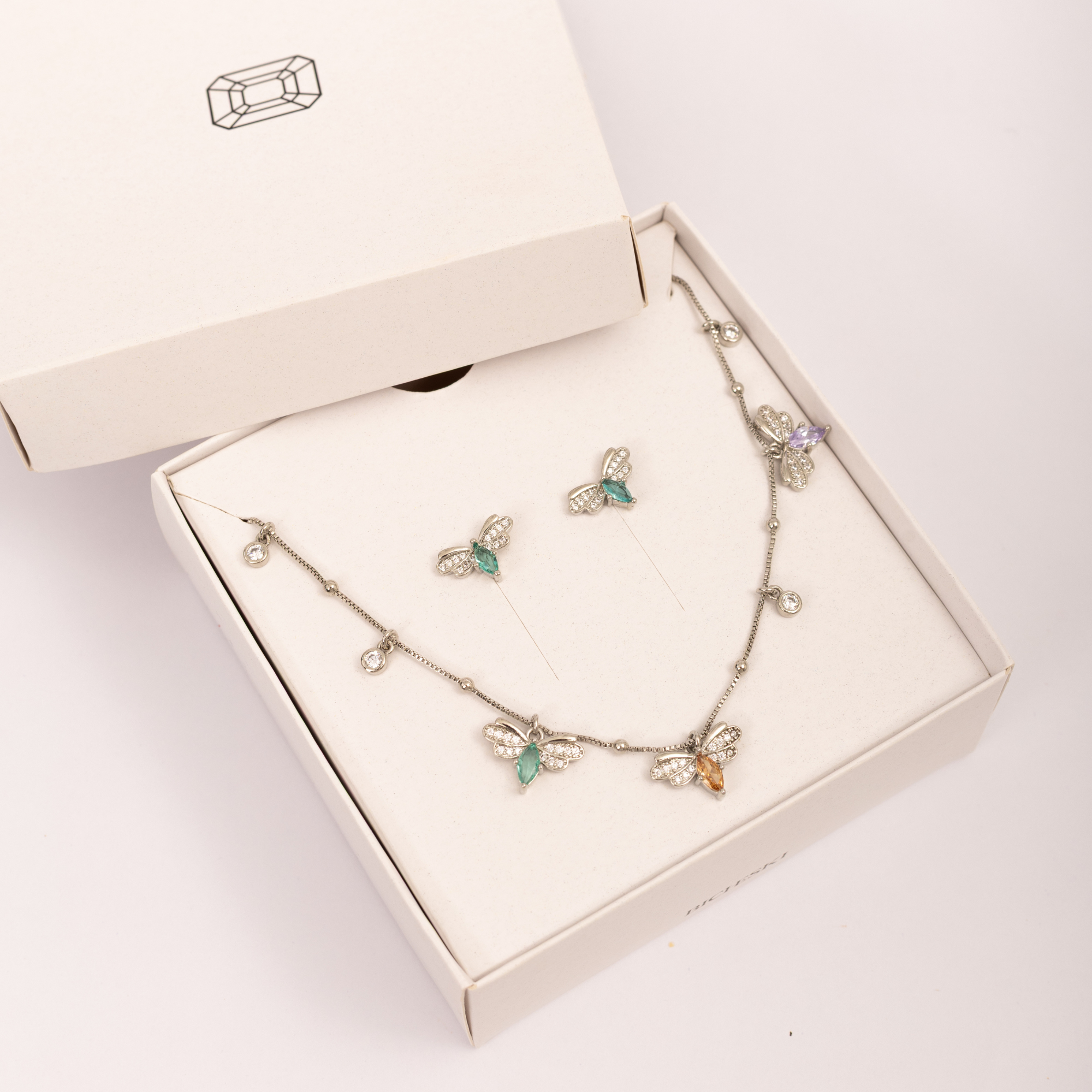Conjunto Alma Borboletas - Colar e Brincos