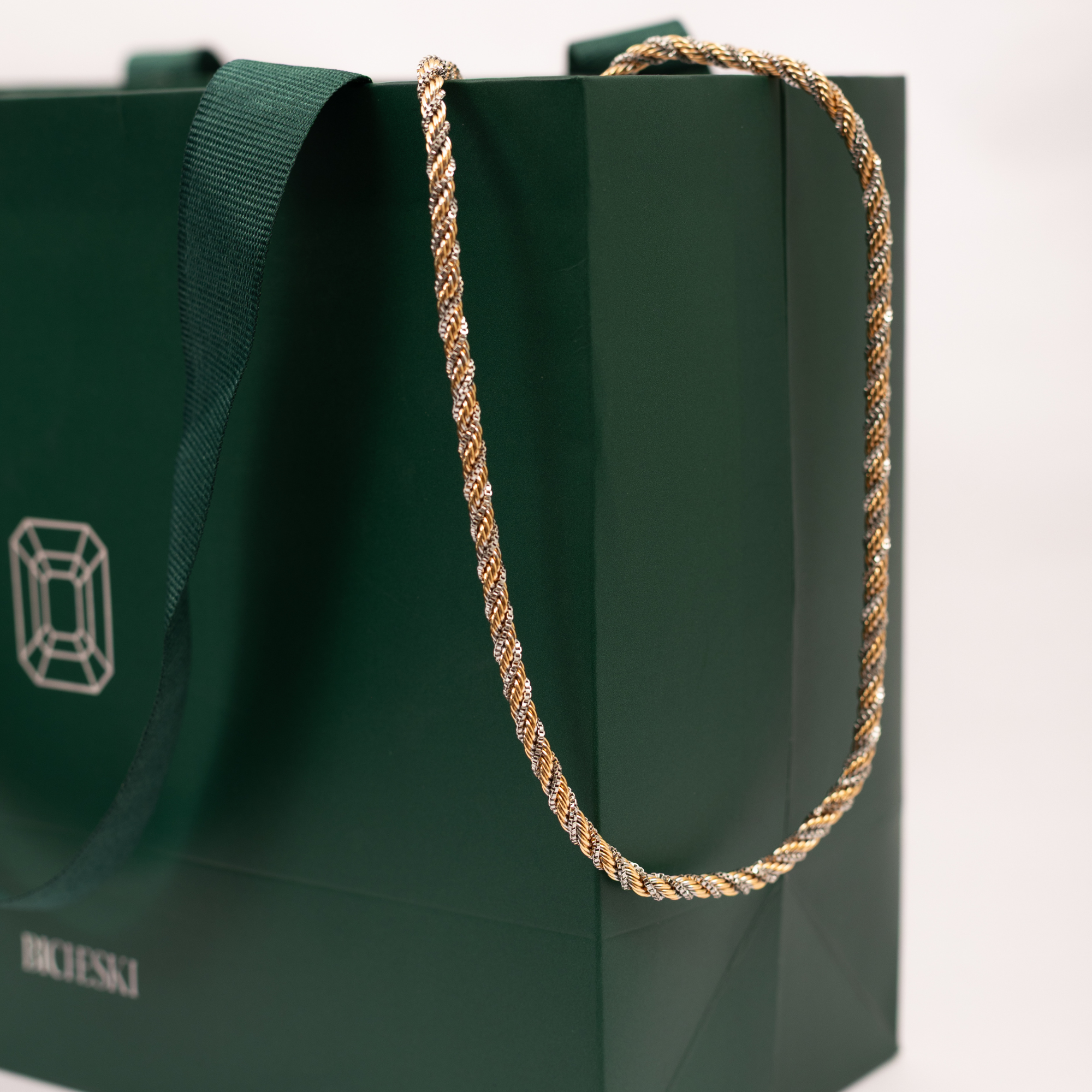 Colar Alma Corrente Trançada - Banho de Ouro