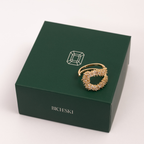 Anel Alma Cravejado - Banho de Ouro