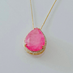 Colar Gota Rosa