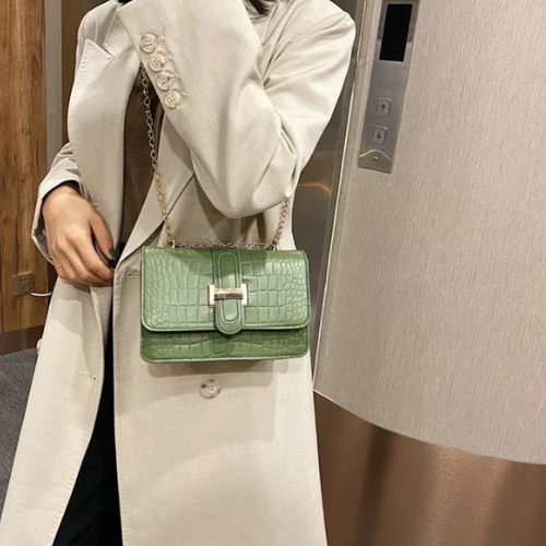 Bolsa Bag Com Detalhes Em Croco