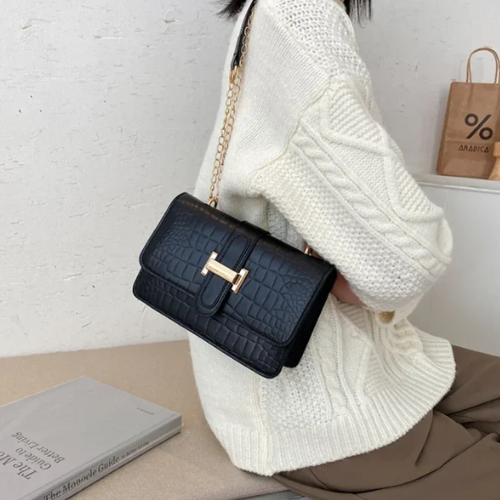 Bolsa Bag Com Detalhes Em Croco