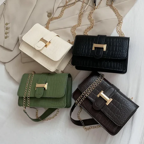 Bolsa Bag Com Detalhes Em Croco