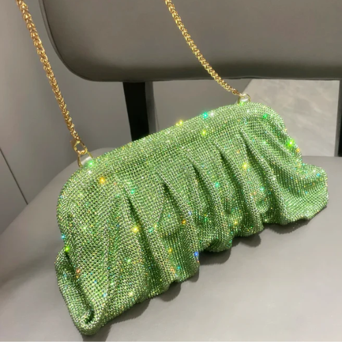 Bolsa Para Festa Com Brilhos e  Alça  Em Corrente Alongada