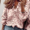 Camisa Com Babados Manga Longa