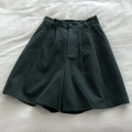 Shorts De Linho De Algodão De Cintura Alta Feminina