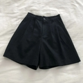 Shorts De Linho De Algodão De Cintura Alta Feminina