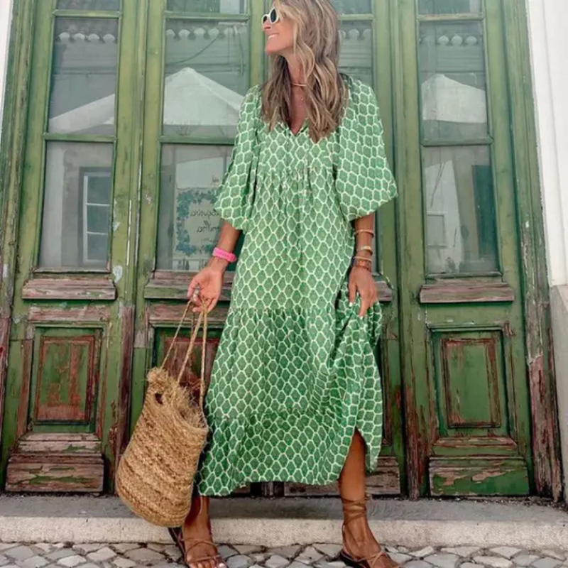 Vestido Colorido Fluído De Verão