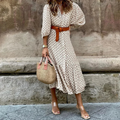 Vestido Midi Meia  Manga Para o Verão