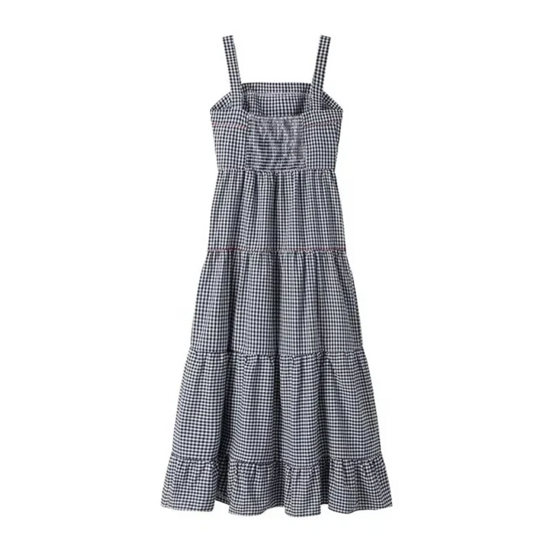 Vestido Longo Xadrez Feminino