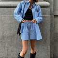 Conjunto Com Camisa Listrada Para o Verão