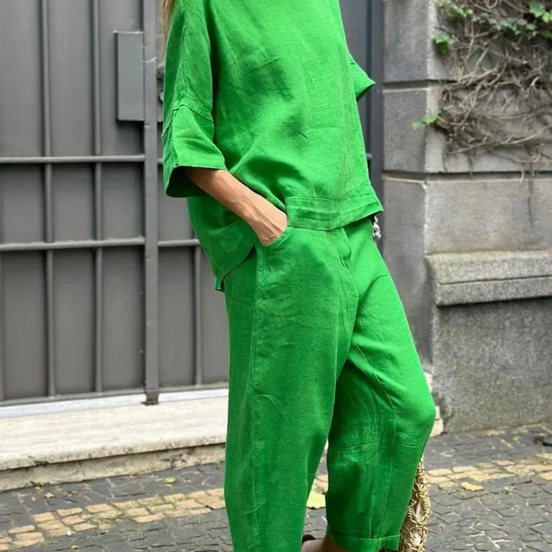 Conjunto Em Linho Para o Verão