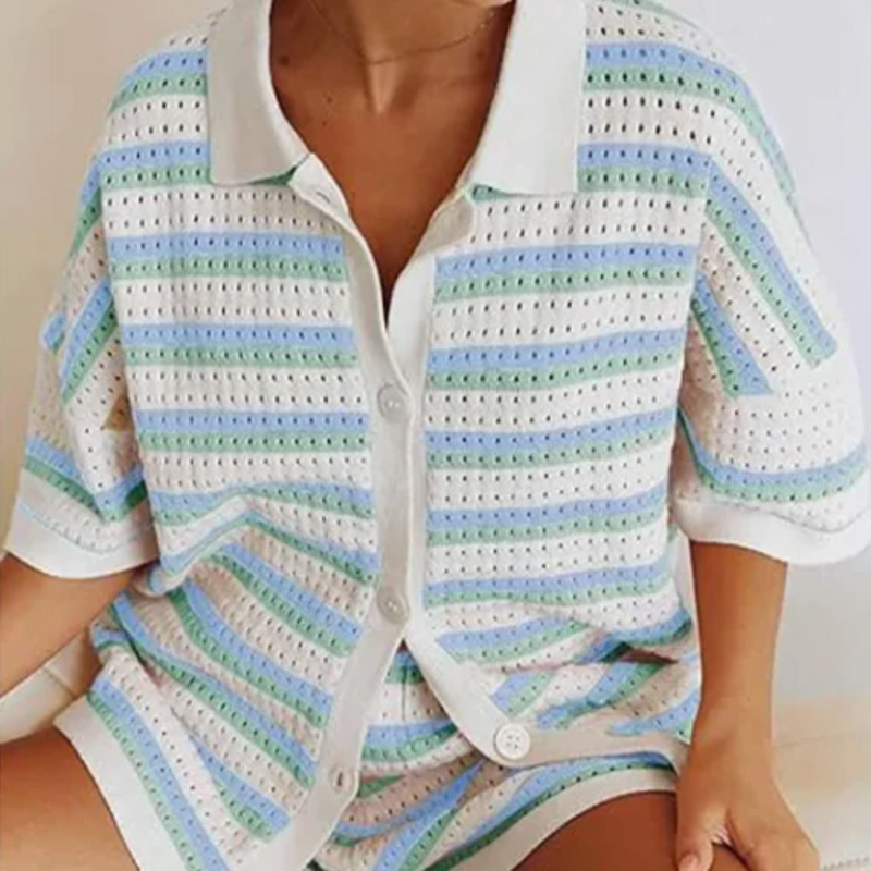 Conjunto Listrado Para o Verão
