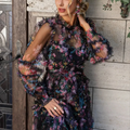 Vestido De Tuli Floral Manga Longa