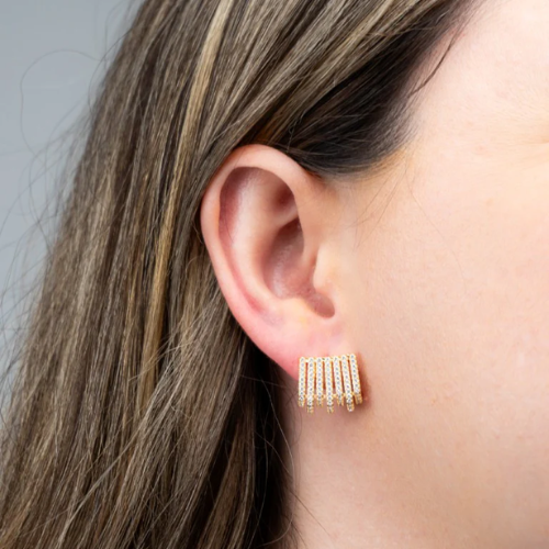 Brinco Ear Cuff Micro Cravejado