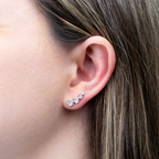 Brinco Ear Cuff Zircônias Redondas