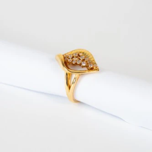 Anel de Zircônias Com Aureóla Escovada