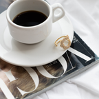 Anel Alma Cravejado - Banho de Ouro