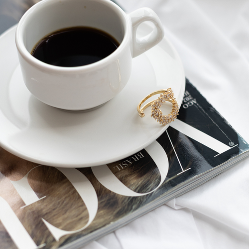 Anel Alma Cravejado - Banho de Ouro