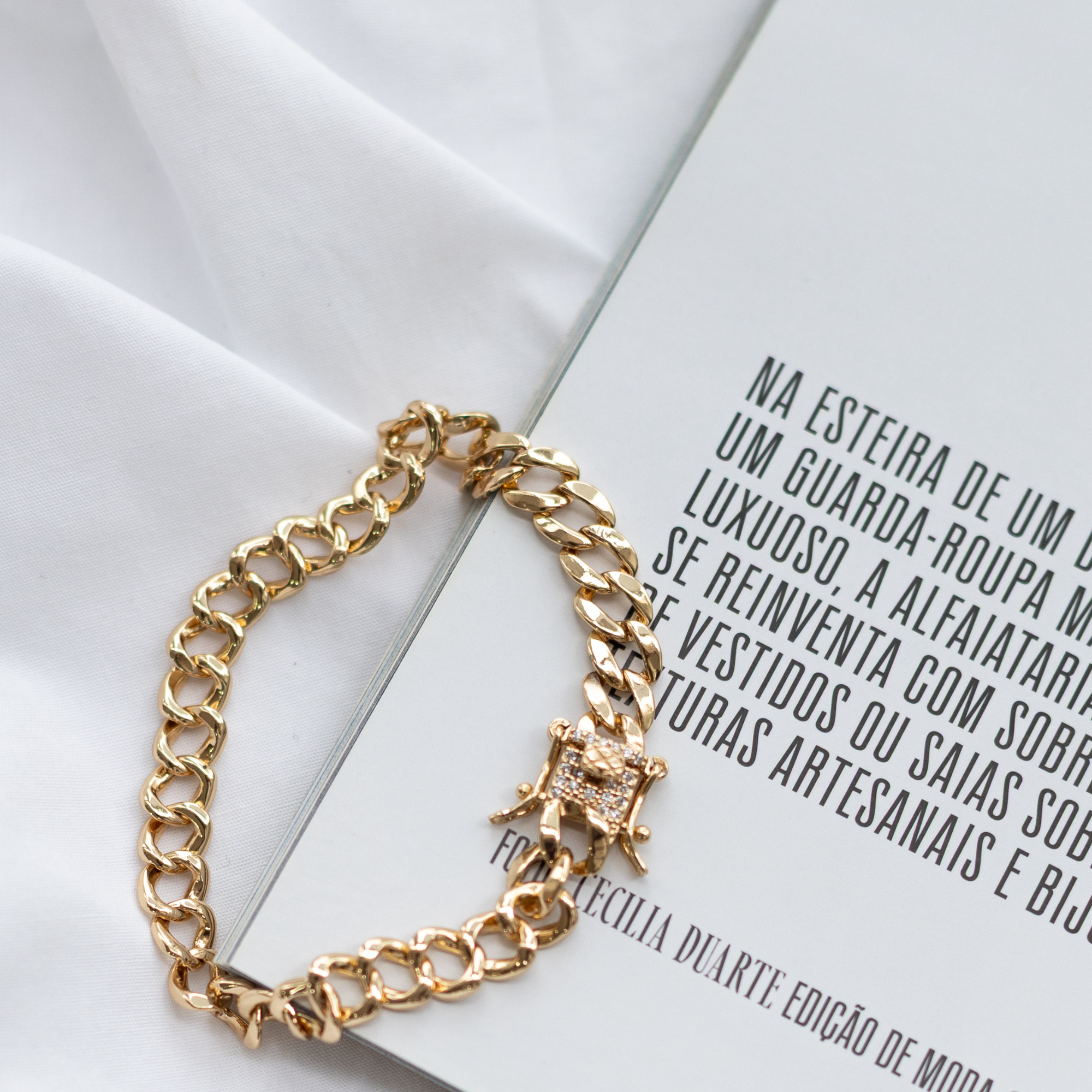 Pulseira Alma Elos Grumet - Fecho Cravejado