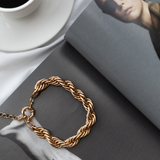 Pulseira Alma Corrente Trançada - Banho de Ouro