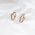 Brincos Argola Orgânica Cravejada com Micro Zircônias