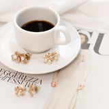 Brincos Flor com Pérola e Micro Zircônias