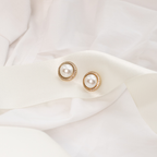 Brincos Redondos com Pérola e Micro Zircônias